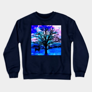 MOON BEAM AND TREE ENCOUNTER Crewneck Sweatshirt